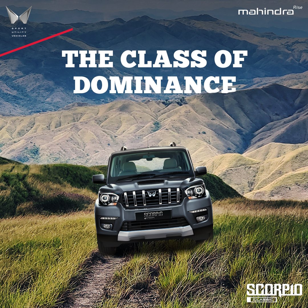 MahindraScorpio's tweet photo. No matter the road, no matter the trail, the Scorpio Classic will always ready to dominate.

#ScorpioClassic #NothingElseWillDo https://t.co/Sr8lE8a47K
