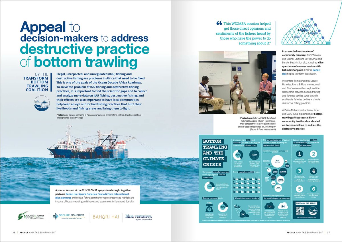 TBTCoalition's tweet photo. Check out the latest @wiomsa magazine to learn about our symposium on #bottomtrawling in #Somalia 🇸🇴 and #Kenya 🇰🇪

Finding solutions with @SecureFisheries, @BahariHai, @FaunaFloraInt, @BlueVentures and community members 👇

Pages 36 - 39 📰 https://t.co/NhIruxp4Je https://t.co/7UPrR9SWLj