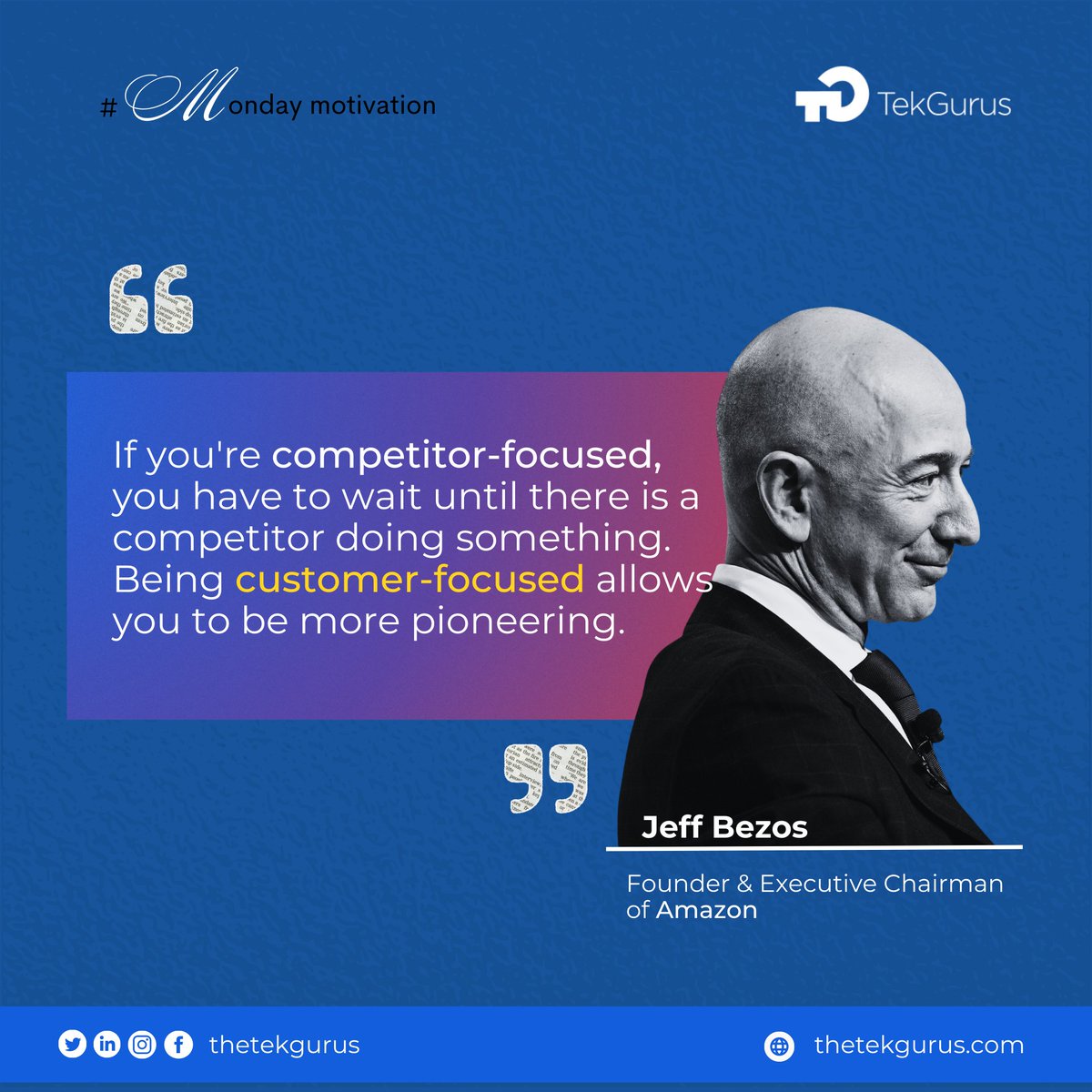 theTekGurus's tweet photo. At TekGurus we believe in going beyond just satisfactory level services by applying global best practices in every facet of our service delivery.
Our client is always our number one!
#eidmubarak2023 #techservices #techsupport #techstartup #customerfocused #tekgurus https://t.co/JMhvecjjSC