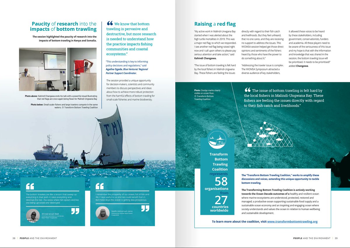 Check out the latest <a href="/wiomsa/">WIOMSA</a> magazine to learn about our symposium on #bottomtrawling in #Somalia 🇸🇴 and #Kenya 🇰🇪

Finding solutions with <a href="/SecureFisheries/">Secure Fisheries</a>, <a href="/BahariHai/">BahariHai</a>, <a href="/FaunaFloraInt/">Fauna & Flora</a>, <a href="/BlueVentures/">Blue Ventures</a> and community members 👇

Pages 36 - 39 📰 bit.ly/41XwVZD