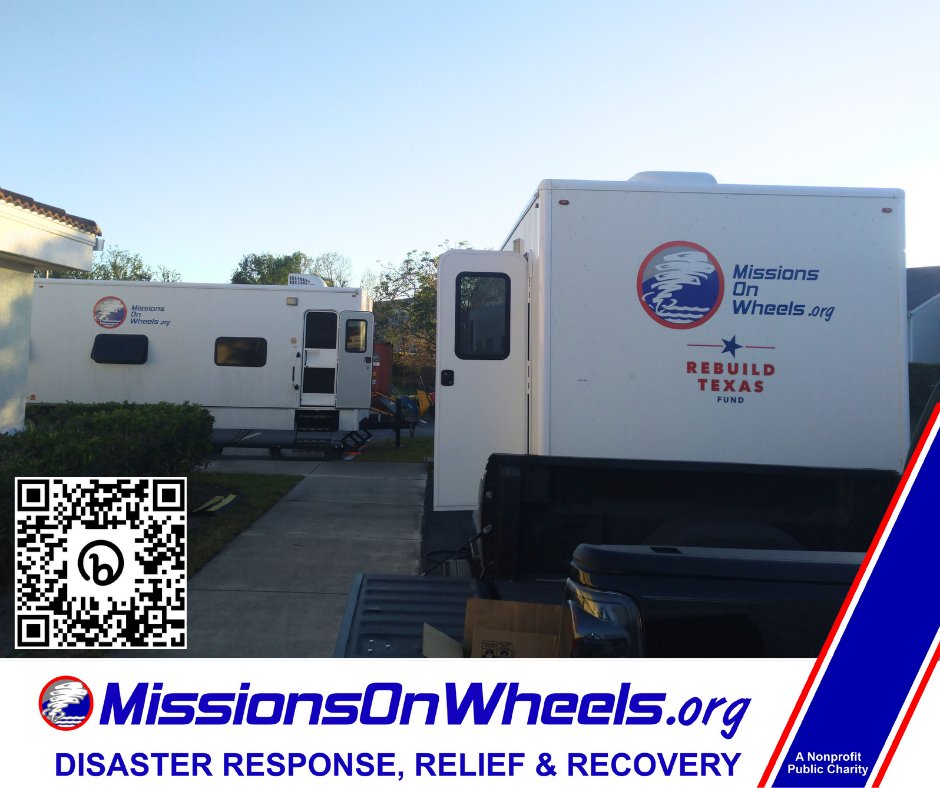 MissionsOnWheel's tweet photo. #HurricaneIan Update: This week we'll have provided over $400,000 equipment to support Hurricane Ian relief and recovery.
#IanRecovery is just getting started in many areas and we continue to work to provide beds and showers to support #volunteer efforts.
https://t.co/xDIM0daXqb https://t.co/k1NWkXYWkE
