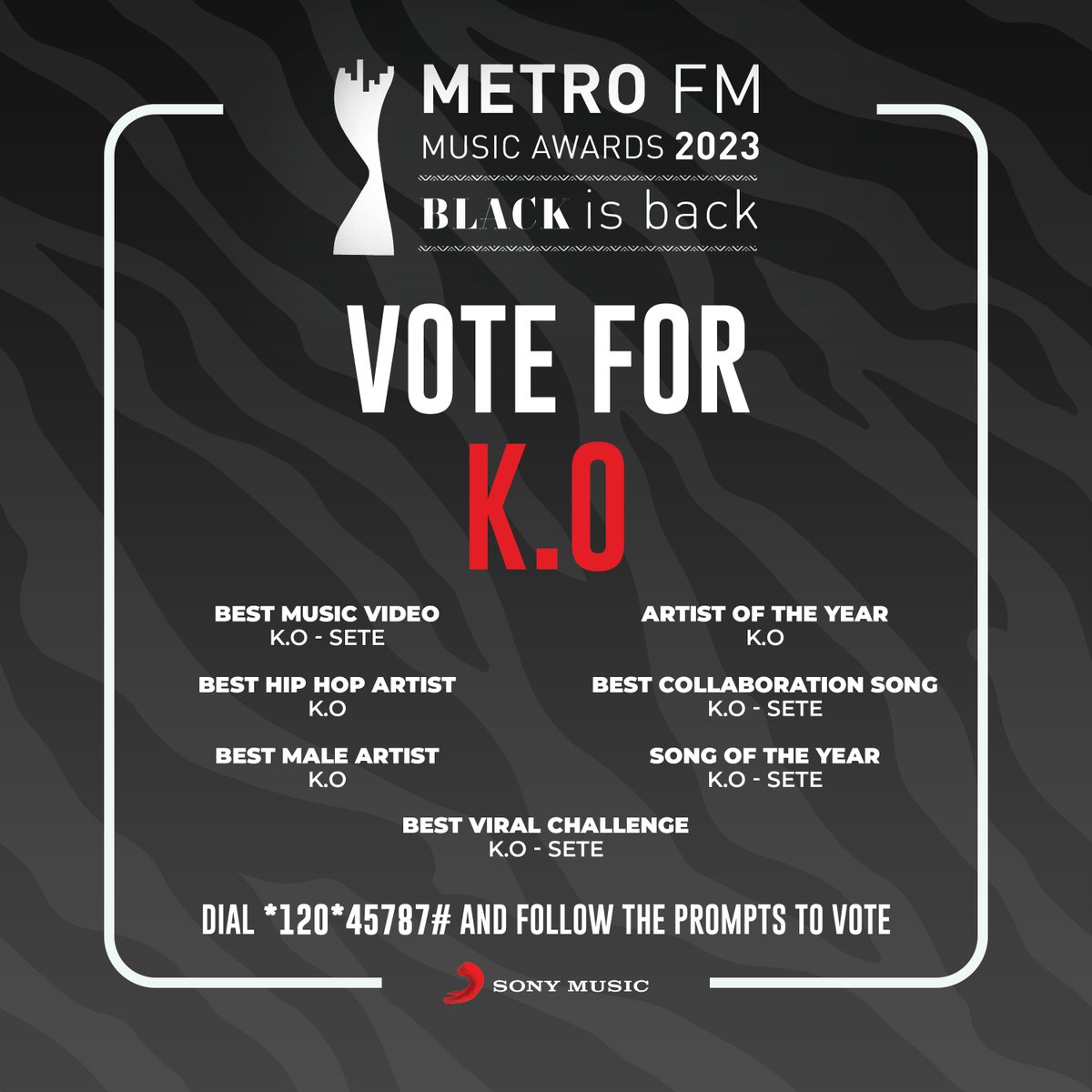 Vote for @MrCashtime in the following categories, voting line are up and running @METROFMSA Awards. 
#BestMusicVideo 
#ArtistOfTheYear
#BestHipHopArtist
#BestCollaborationSong
#BestMaleArtist
#SongOfTheYear