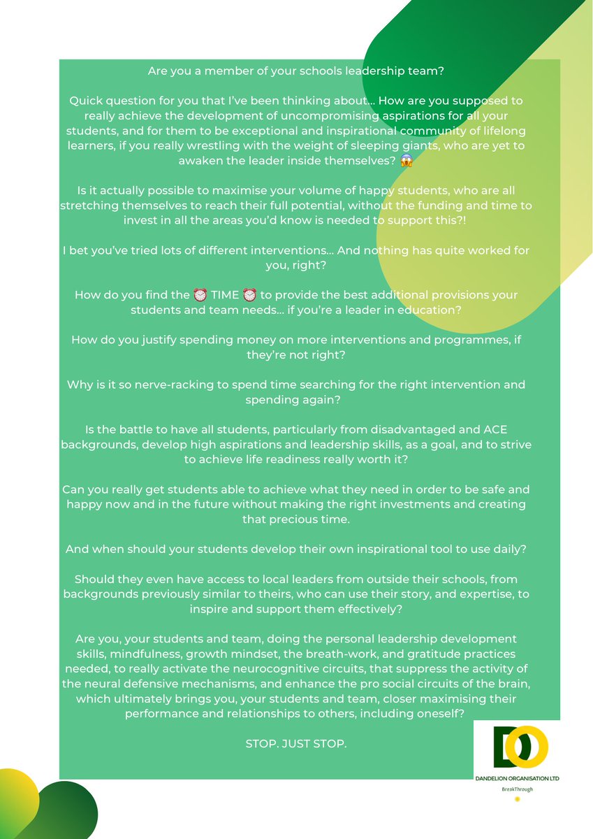 BreakThru_Queen's tweet photo. 🌼 Are you a member of the school leadership team? then read and drop a comment below 🌼 https://t.co/YhncimmvGi