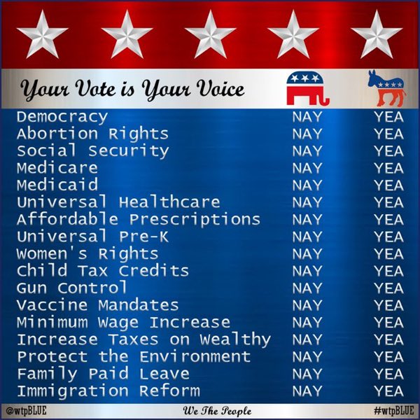 Be an informed voter! 

Here’s a very easy chart for you to understand why we have to show up and vote straight ticket blue. No split votes. No sitting it out. No apathy. 

#JustVoteBlue
#wtpBLUE
#Fresh
