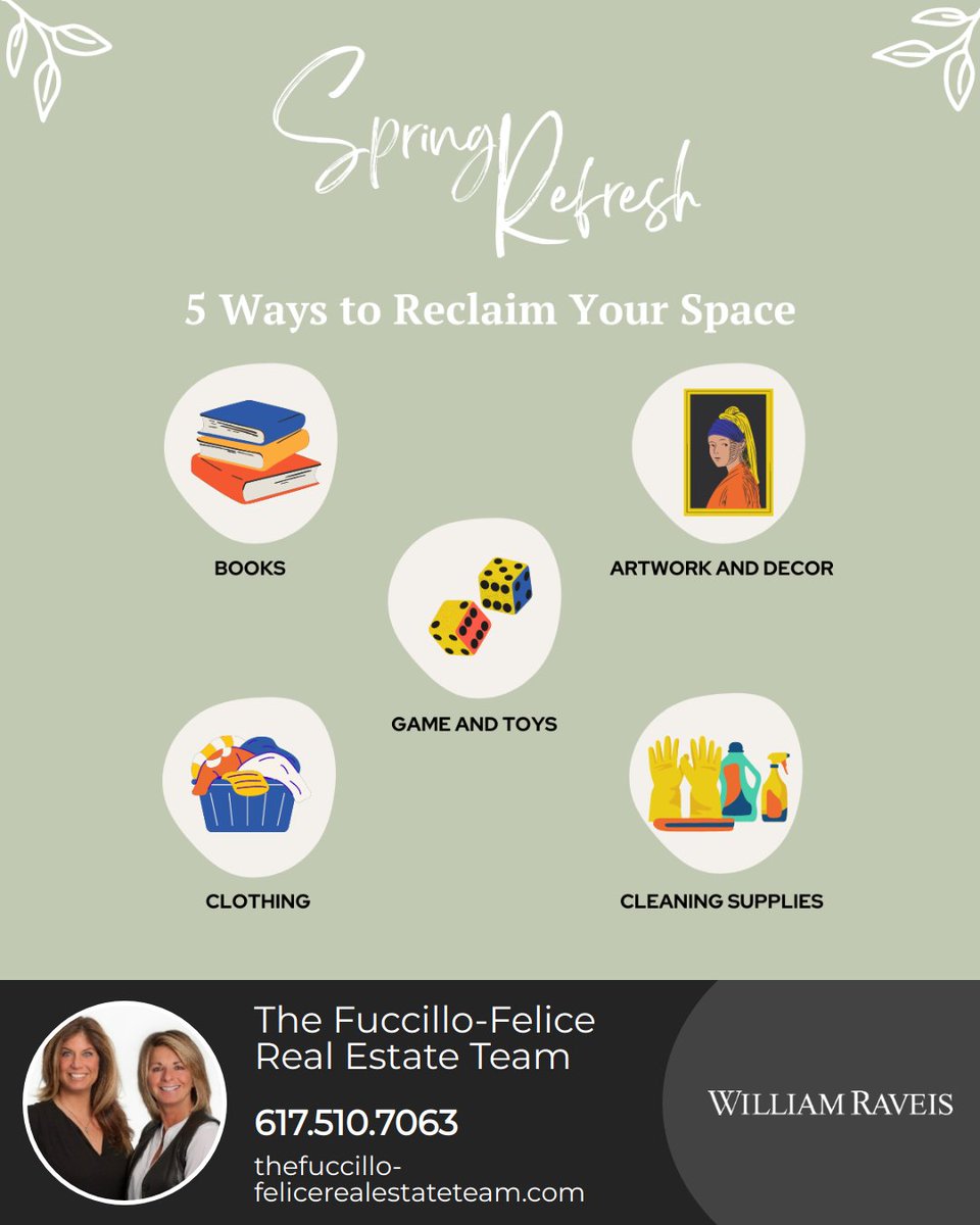 FuccilloMaureen's tweet image. Here are some household items you can sort through to free up some space in your home:

👕 Clothes
📚 Books
🎲 Games and Toys
🎨 Artwork and Decor
🧹 Cleaning Supplies

Let's get started and make some room in our homes!

#springrefresh #reclaimyourspace #donate