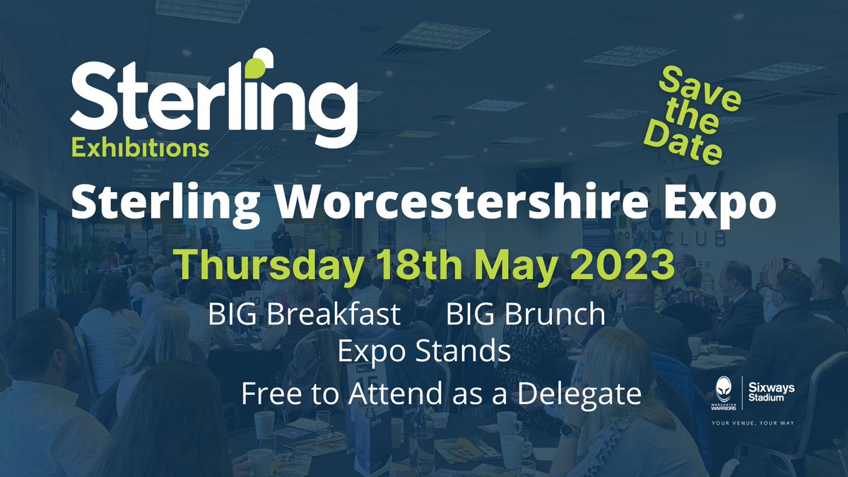 Save the date!

We're exhibiting at the @SterlingNetwrks Expo at Sixways Stadium in Worcester on the 18th of May 2023.

Attend as a delegate for free - sterlingexpo.co.uk/worcester-18th…

#sterlingexpo #networking #worcester #worcesterbusiness #digitalmarketing #qbd

@SterlingBizHour