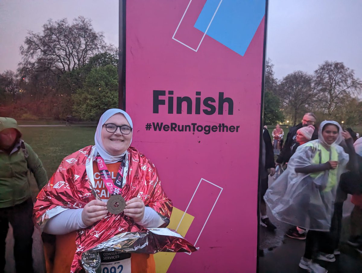 140 characters could not put into words how I feel. 

London Marathon 2023 Finisher. Alhamdulillah. 

Very emotional, very proud. Thank you to every single person who supported me, rang me, texted me, those who came out to support.

Thank you 🧡🧡🧡 #Lioness #LondonMarathon23