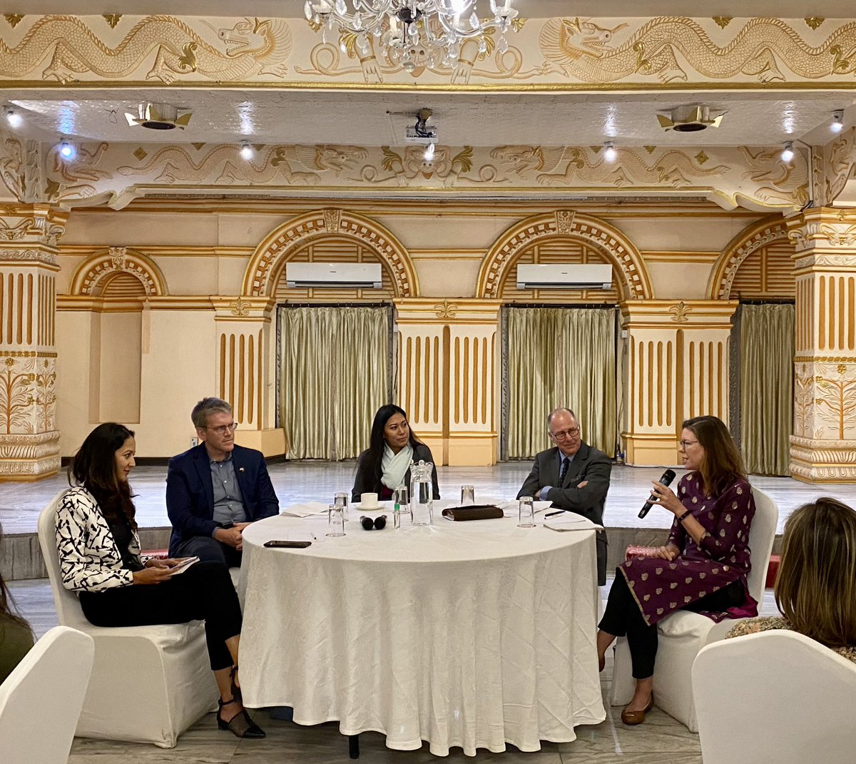 Happening now: Conversing and Connecting: Women in Tech! Joining forces with government, international development practitioners, diplomats and tech industry leaders to address gender exclusion in technology. 
#D4DNepal #WomenInTech #Tech2EmpowerNepal