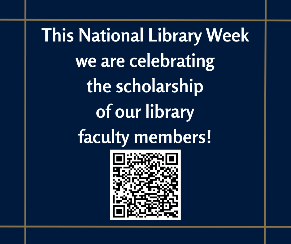 OULibraries's tweet image. First sponsored in 1958, National Library Week is a national observance sponsored by the American Library Association and libraries of all types across the country each April.
Check out the hard work of our faculty at the page with the QR code above!
