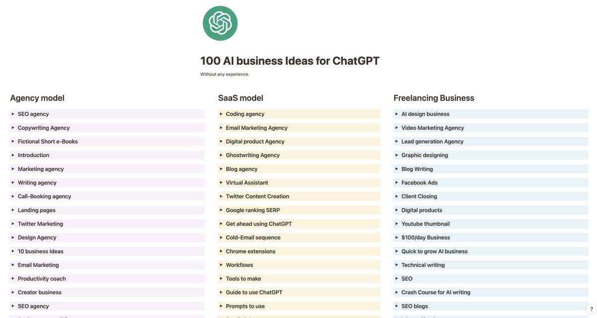 TryPostwise's tweet photo. Building an online business is painful, but not with AI.

With ChatGPT, you can start 100 businesses with minimum experience.

I've put together 3 categories for business

• SaaS Model
• Agency Model
• Freelancing model

Like, Retweet and Comment

"AI"

(Must follow to get DM) https://t.co/G0I6OleBRM