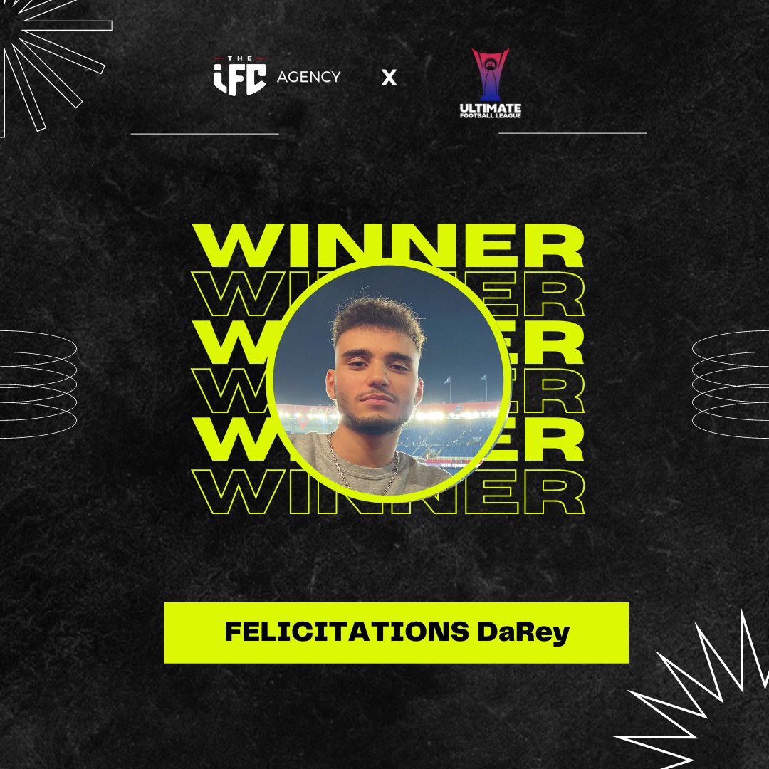 Félicitations à DaRey pour avoir gagné sa place dans l'Agence IFC!🌎🎮

Il a marqué 20 buts et n'en a pris que 6 pendant tout le tournoi!🏆🔥

Restez à l'affût du prochain tournoi pour avoir une chance de le rejoindre ! 👀
@RBaroudi21 
<a href="/UF_League/">Ultimate Football League</a>
