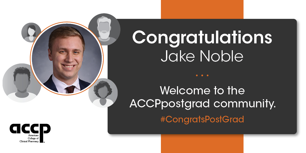 ACCPpostgrads's tweet photo. Congratulations @noble_rx! The @ACCPpostgrads community looks forward to supporting your pursuit of PGY1/PGY2 HSPAL pharmacy residency training at @MayoClinic. #CongratsPostGrad #RxMatch2023 https://t.co/mCUoc2VzTZ