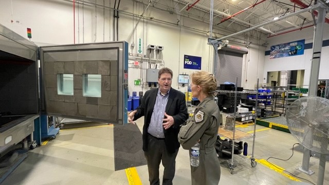 BoeingDefense's tweet image. Honored to have Maj. Gen. Jeannie M. Leavitt, Department of the Air Force Chief of Safety, at our St. Louis site to see the new T-7A Red Hawk, F-15EX, MQ-25 and JDAM production. Taking your cue, @AFSafety General – committed to safety and quality.