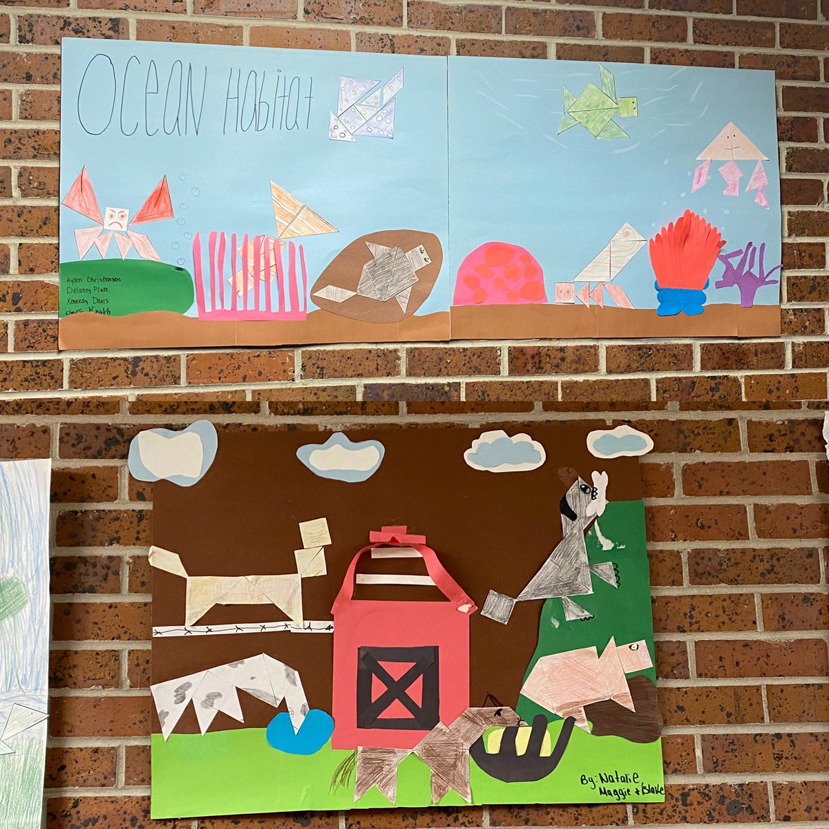 Tangram habitats! These students did awesome! So creative 😎 #iteachmath #centurapride <a href="/CenturaSchool/">Centura School</a>