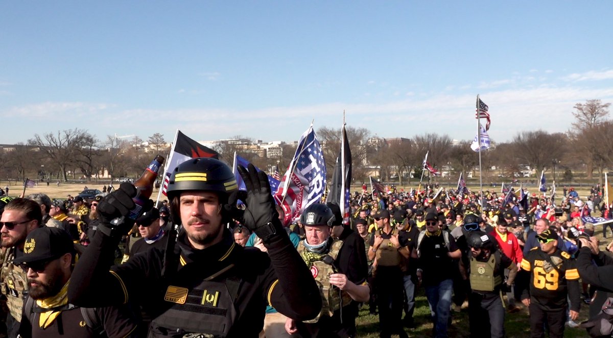 sandibachom's tweet image. Trump told the Proud Boys to stand back and stand by. They went from being violent street gang to recruits in the army of the insurrection. It’s was, and is still, a coup.