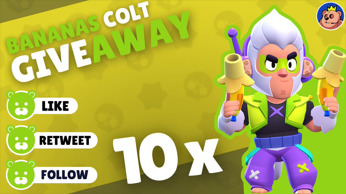 Teddie (@teddiecasts) on Twitter photo 🍌x10 Bananas Colt sets!🍌 
✅Follow @teddiecasts + @coco22tv 
❤️Like
🔁Retweet
🗓️Winners announced May 3rd, Good Luck!  
#BananasColtGiveaway #BrawlStars 🍌x10 Bananas Colt sets!🍌 
✅Follow @teddiecasts + @coco22tv 
❤️Like
🔁Retweet
🗓️Winners announced May 3rd, Good Luck!  
#BananasColtGiveaway #BrawlStars