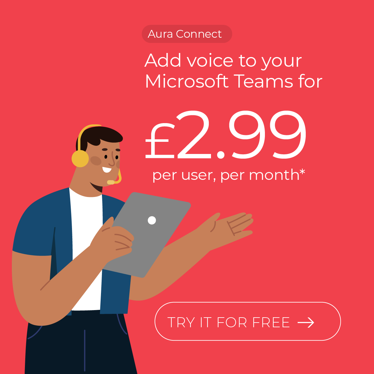 Get voice calling right - at a fraction of the cost you expect 🤳 For simple, affordable voice calling built for Microsoft Teams, you need Aura: bit.ly/3GVeQ6j #WeAreAura