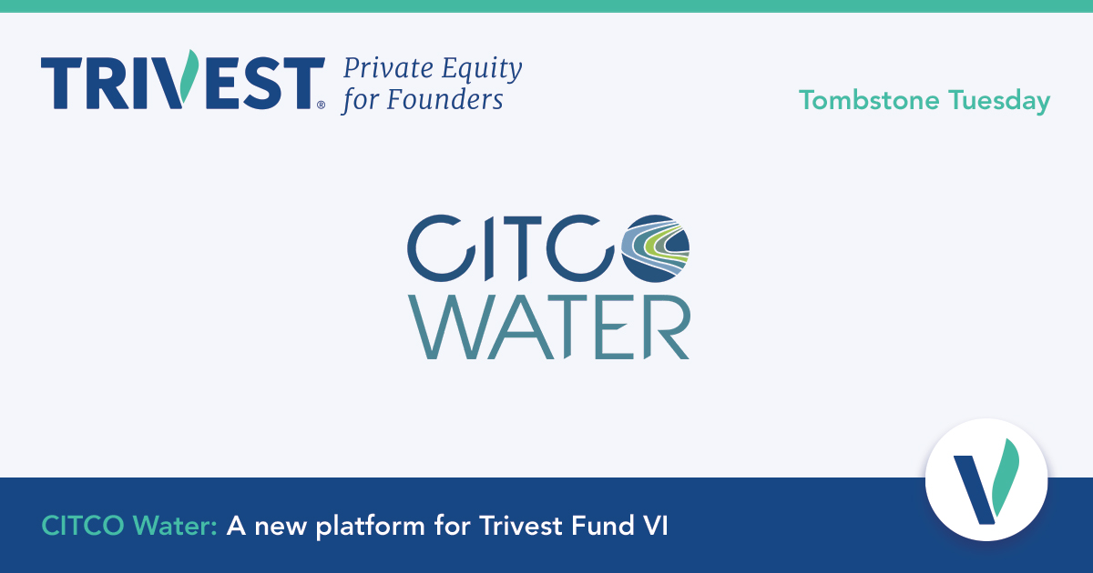 Trivest Fund VI is pleased to announce <a href="/CITCOWater/">CITCO Water</a>, a new platform investment in the waterworks solutions space — and one of 17 total transactions year-to-date across the Firm.

ow.ly/yFjj50NQHZw

#privateequity #tombstonetuesday #mergersacquisitionsdivestitures