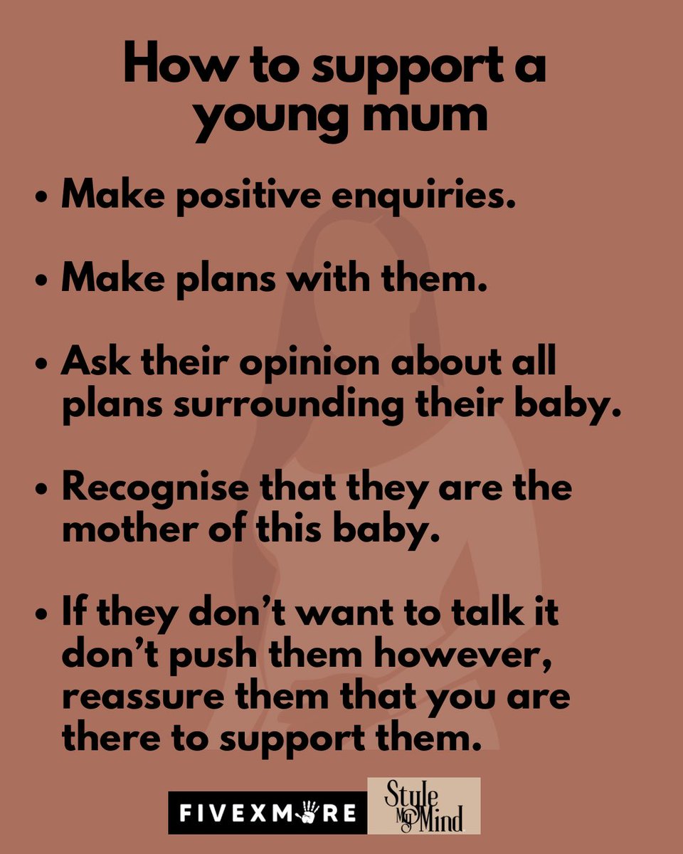 fivexmore's tweet image. How to support young mums #fivexmore #blackmaternalhealthweek #BMHAW23 #Blackmumsmatter