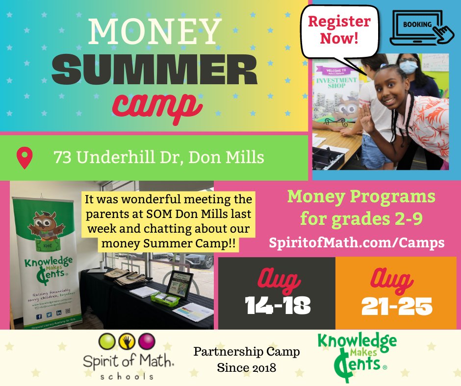 KMCents's tweet image. It was great chatting about our money Summer Camp  with the families at Spirit of Math Don Mills campus over several days last week.

Register SOON for our #money #summercamp! #HighDemand

donmills-on.jumbula.com/#/camps