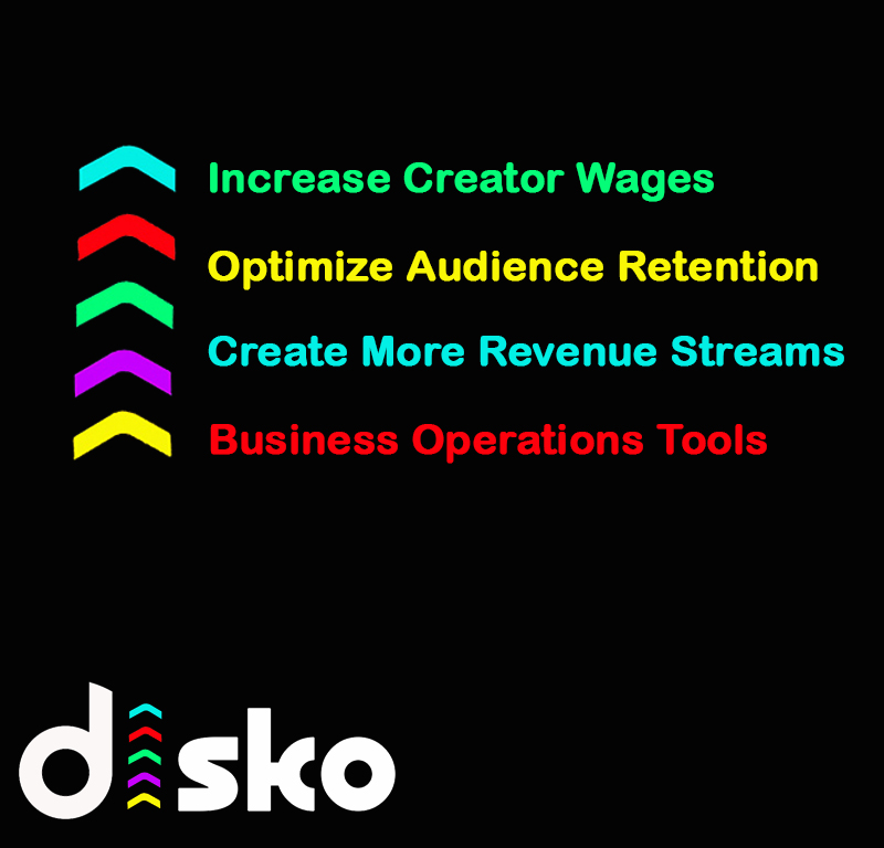 ⚡️Creators &amp; Streamers will see a completely re-imagined economy.

⚙️Powerful tools for running your brand business

💵More Revenue Opportunities

#Disko #DiskoTV #DiskoStreams