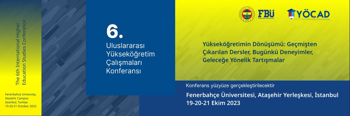 YÖÇAD (@yocad2) on Twitter photo 6. Uluslararası Yükseköğretim Çalışmaları Konferansı (IHEC 2023), YÖÇAD (<a href="/yocad2/">YÖÇAD</a>) ve Fenerbahçe Üniversitesi (<a href="/fbuniversitesi/">Fenerbahçe Üniversitesi</a>) iş birliğinde 19-21 Ekim 2023 tarihlerinde yüz yüze olarak gerçekleştirilecektir. Gönderilerinizi ve katılımınızı bekliyoruz: yocad.org.tr/konferanslar/6… 6. Uluslararası Yükseköğretim Çalışmaları Konferansı (IHEC 2023), YÖÇAD (<a href="/yocad2/">YÖÇAD</a>) ve Fenerbahçe Üniversitesi (<a href="/fbuniversitesi/">Fenerbahçe Üniversitesi</a>) iş birliğinde 19-21 Ekim 2023 tarihlerinde yüz yüze olarak gerçekleştirilecektir. Gönderilerinizi ve katılımınızı bekliyoruz: yocad.org.tr/konferanslar/6…