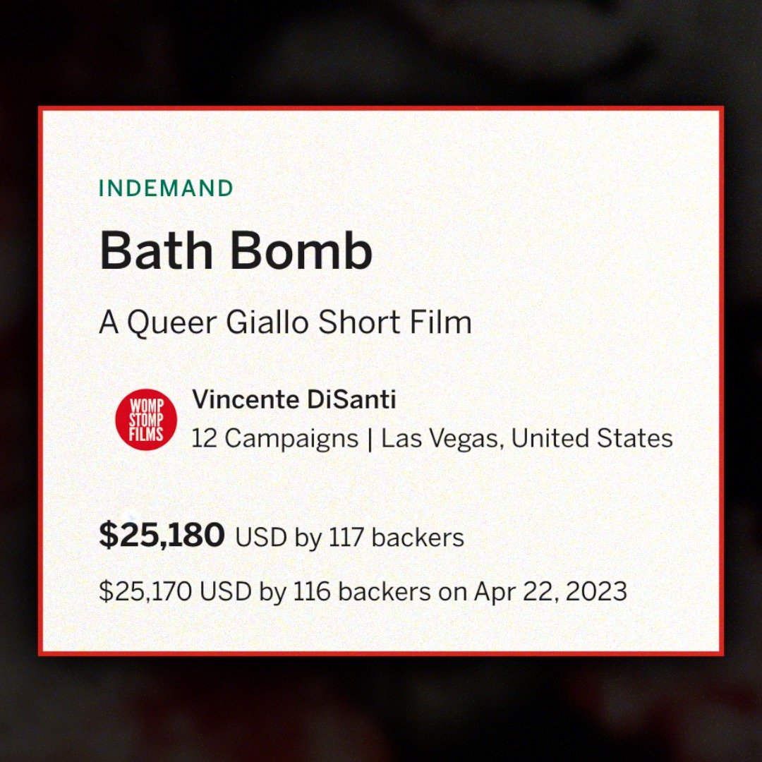 WE DID IT! On Friday night we reached our $25k goal! But we're not done yet! Now that we've hit InDemand status, we're keeping the campaign open so that we can reach our $60k stretch goal & bring you the best film possible! SO KEEP SPREADING THE WORD! bathbombhorror.com