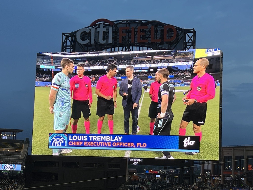 FLOevcharging's tweet photo. Last Saturday's game night in NYC was a blast!⚽⚡Can you spot our CEO Louis Tremblay and our CMO Chris Thorson on the big screen?

#NYCFC #NYC #EarthDay #GowithFLO https://t.co/s9q1xgZkV0