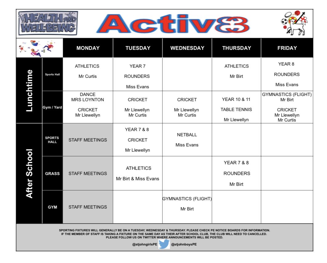 StjohngirlsPE's tweet image. Develop your physically active habits from a young age - come to #Activ8 clubs! #sitlessmovemore 
🥎Yr7&amp;amp;8 rounders at lunchtime 
🏃‍♀️Athletics after school
@StJohnsAberdare @MrLBirt @MissJ_SJB @MrsLong_SJB @StjohnboysPE @MrPenhale_SJB