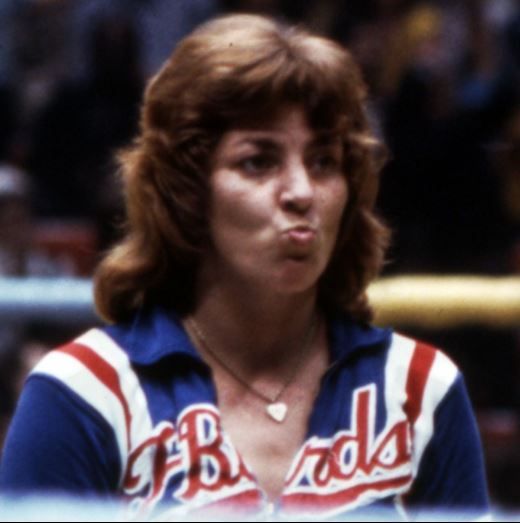 olympicaud's tweet photo. Like Gorgeous George, Roddy Piper and Art Aragon, LA T-Bird Judy Sowinski was a villain who drew heat and crowds to the Olympic. The Queen of Mean was even inducted into the Roller Derby Hall of Fame in 2004. #18thandgrand #rollerderby #olympicauditorium #skating #rollergames https://t.co/QQ7u42JVxY