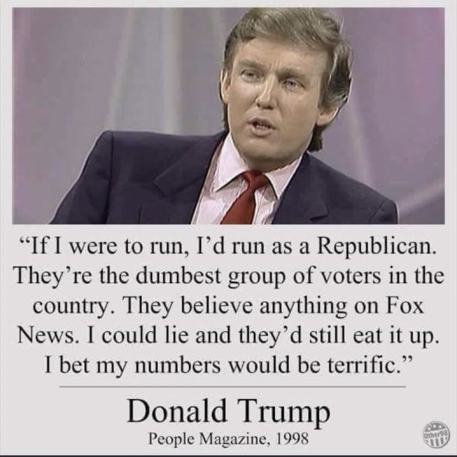 kangaroos991's tweet image. Probably true that Republican voters believe anything on Fox News (even after recent events), but did he really say that?