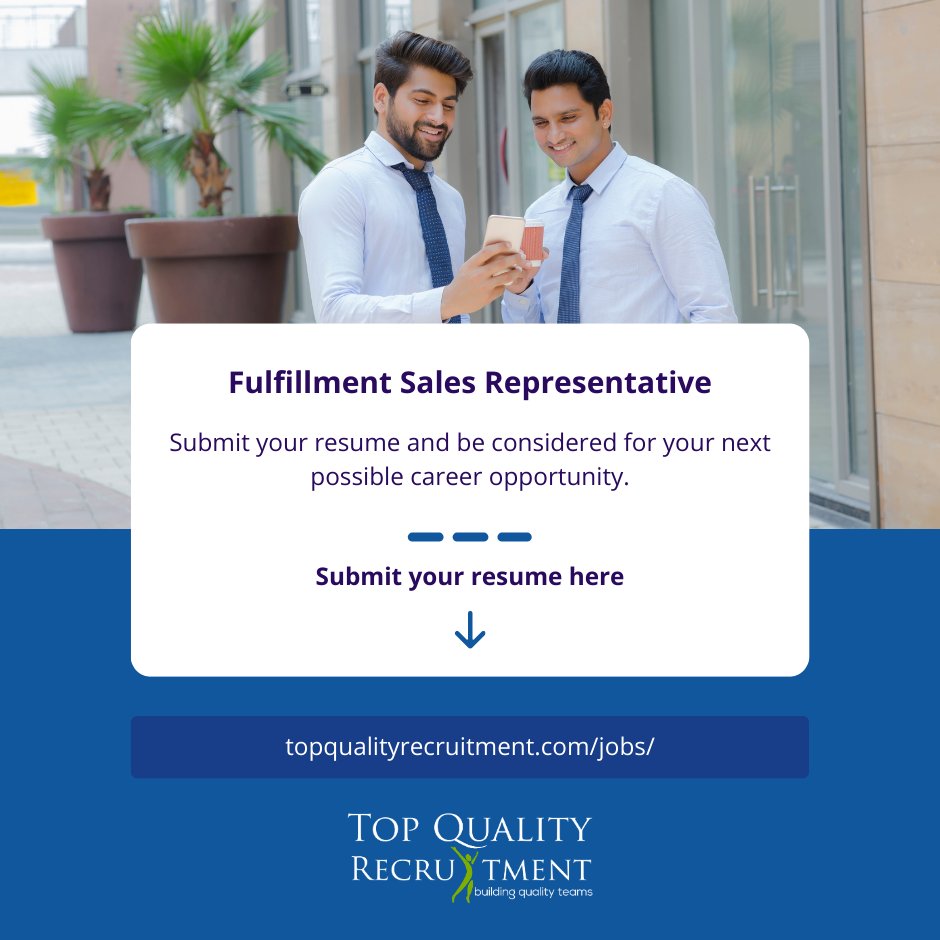 We are hiring a Fulfillment Sales Representative Remotely.

Apply now: ow.ly/nma950NO1rJ

#tqr #hiring #job2023 #remote #salesrepresentative #fulfilment