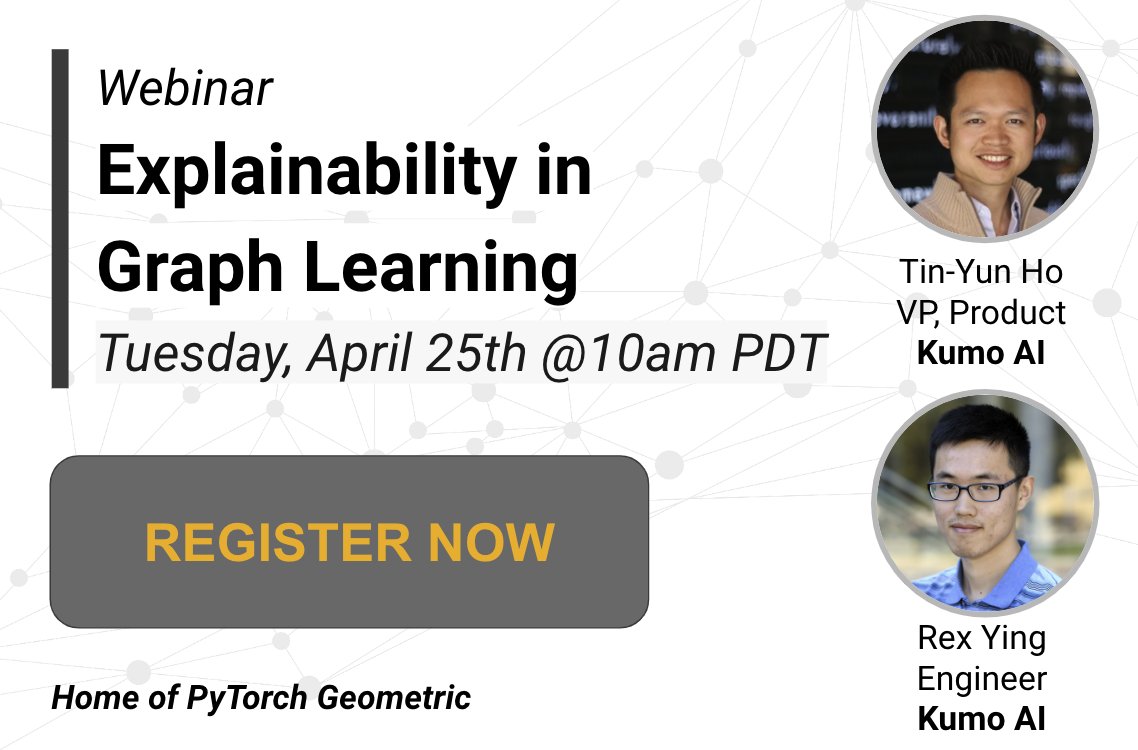 Kumo_ai_team's tweet image. Join us for webinar tomorrow!  Breaking down the black box of &quot;explainability&quot; in #GraphNeuralNetwork models in production hubs.ly/Q01MyJSX0 #GraphLearning #DeepLearning