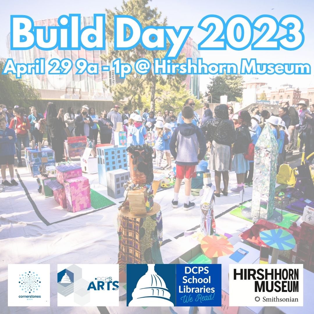 Join us Sat. April 29th for our Annual Build Day!  Drawing, designing, and sculpting recycled materials students in grades K-2 created model cities.  Help us celebrate their designs at the Hirshorn Musuem from 9am to 1pm. <a href="/DCPSArts/">DCPS Arts</a> <a href="/dcpublicschools/">DC Public Schools</a>