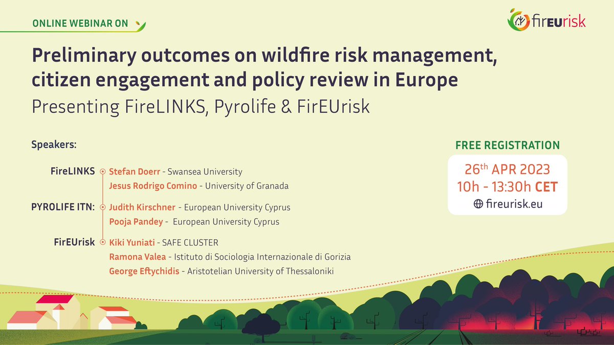 FIRElinks (@cost_firelinks) on Twitter photo <a href="/doerr_s/">Stefan Doerr</a> and <a href="/geo_jrc/">Jesús Rodrigo-Comino</a> will represent <a href="/COST_FIRElinks/">FIRElinks</a> here bit.ly/3mBRbB3 in this free webinar "Preliminary outcomes on wildfire risk management, citizens engagement and policyc review in Europe". We will present how the European perception goes and coming activities! <a href="/doerr_s/">Stefan Doerr</a> and <a href="/geo_jrc/">Jesús Rodrigo-Comino</a> will represent <a href="/COST_FIRElinks/">FIRElinks</a> here bit.ly/3mBRbB3 in this free webinar "Preliminary outcomes on wildfire risk management, citizens engagement and policyc review in Europe". We will present how the European perception goes and coming activities!