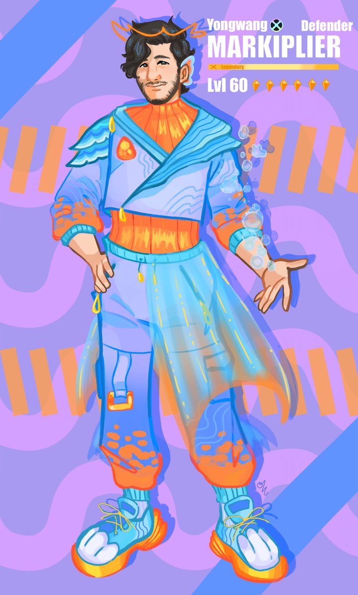 Entry for Dislyte comp! Mark has the gifts of the Korean water deity Yongwang, ironic with his fear of the sea. He uses his abilities to keep himself and his team alive with Def boosts! #DislyteRockOn UID: 5515856