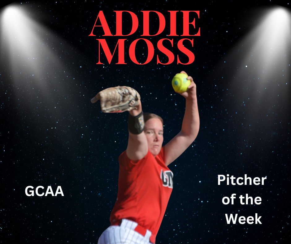 Congratulations to <a href="/addie_moss27/">adelaide</a> on earning <a href="/THEGCAA/">GCAA</a> Pitcher of the Week honors!!