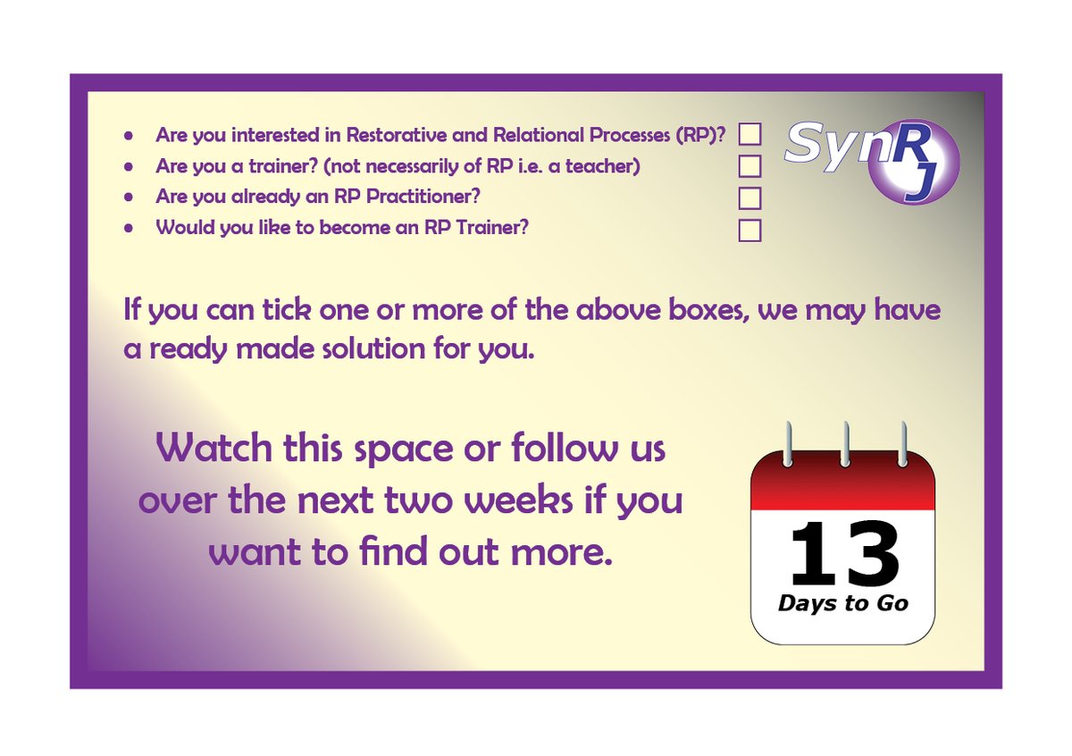 Synrj_org's tweet photo. The countdown to the big day has now started. Check each day for new information

#classroombehaviour #classroomrelationships #schoolleadership #positivebehavior #behaviourmanagement https://t.co/IbmQrDXAL0