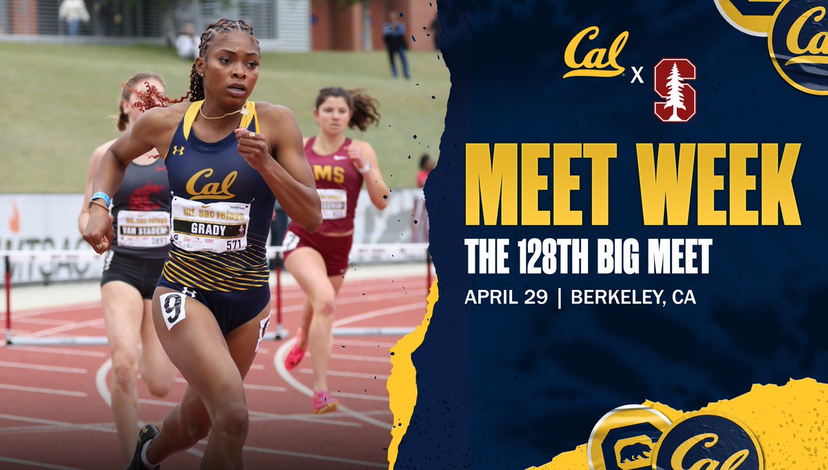 𝗖𝗮𝗹. 𝗦𝘁𝗮𝗻𝗳𝗼𝗿𝗱.
𝗦𝗮𝘁𝘂𝗿𝗱𝗮𝘆 𝗮𝘁 𝗘𝗱𝘄𝗮𝗿𝗱𝘀.

The 128th Big Meet is up next.

#GoBears🐻