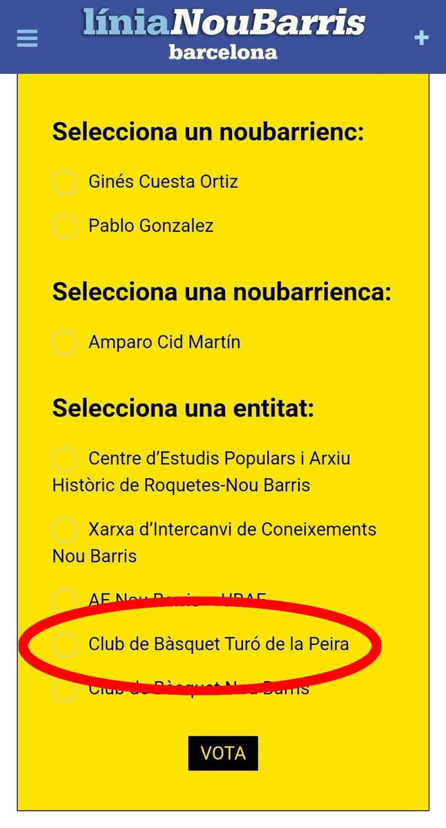 cbturo's tweet photo. Este año, nuestra Entidad hemos sido propuestos para los Premios Nou Barris que concede el Distrito de Nou Barris en la modalidad de Entidades.
Enlace de acceso a la votación: 

https://t.co/kU7LaYZqp3

@liniaxarxa @Nekare_ @FCBQ @EsportsRAC1 https://t.co/u7QBDlFwwr