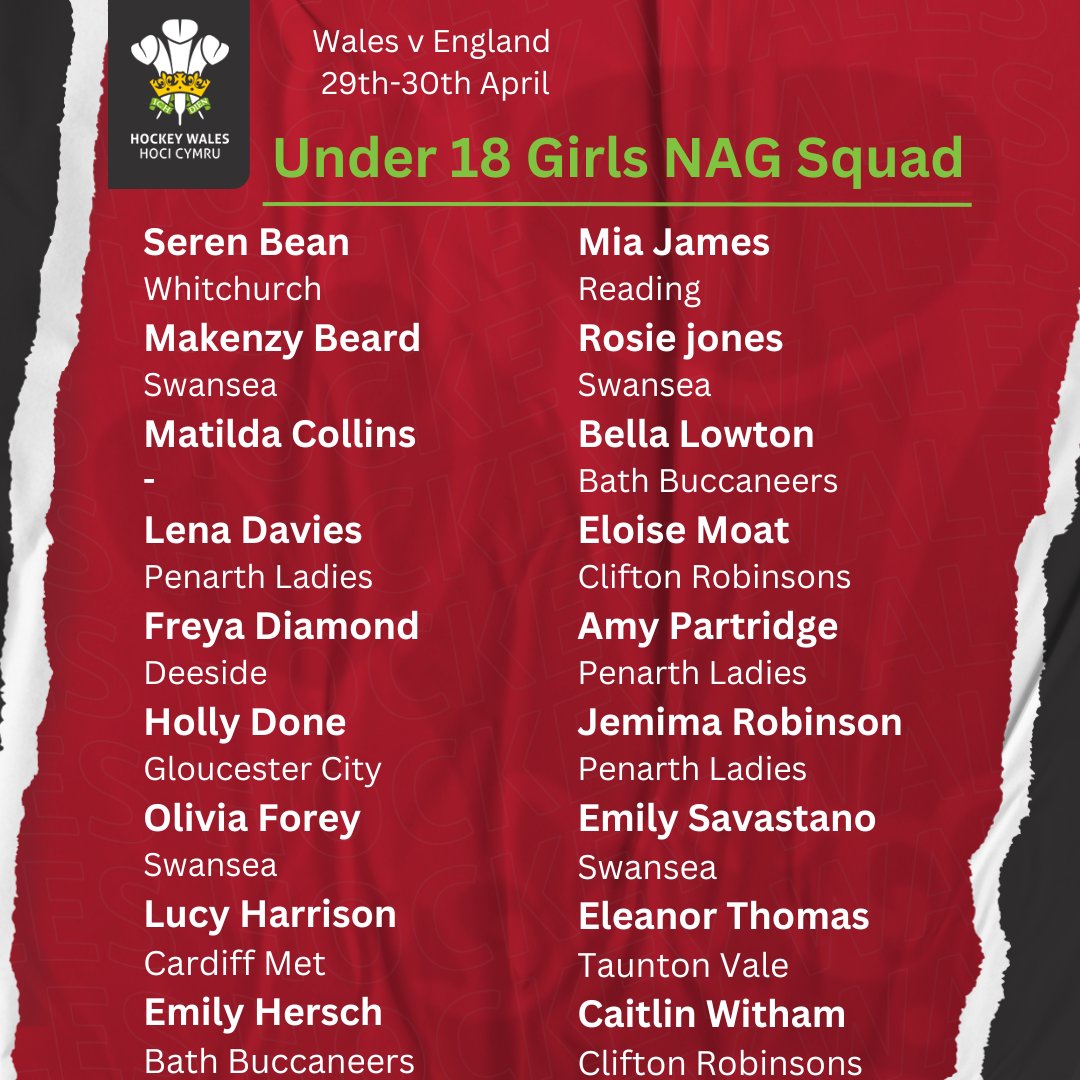 Proud to be #playingforthedragon this weekend in the U18 WAL v ENG test series. 🏑🏴󠁧󠁢󠁷󠁬󠁳󠁿 <a href="/OBOhockeyUK/">OBOhockeyUK</a> <a href="/chamroxhockey/">Chamrox</a> <a href="/gllsf/">GLL Sport Foundation</a> <a href="/HockeyWales/">Hoci Cymru</a> <a href="/PenarthLadiesHC/">Penarth Ladies HC</a> <a href="/sport101coach/">Sport101</a> <a href="/FuturesSports/">Futures Hockey Camps</a> <a href="/LlanishenHighPE/">Llanishen High PE Department</a>