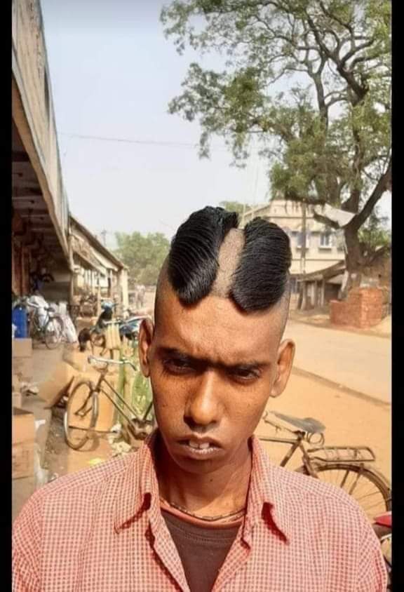 Image of Shocked Funny Hair Of Indian Dark ManDG732259Picxy