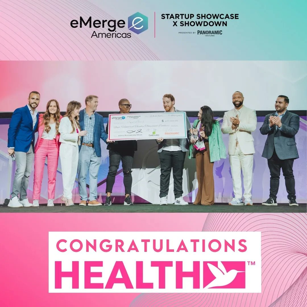 We want to extend HUGE congratulations to the winner of this year's Startup Showdown Miami: @Healthbirdapp!  

The team was presented with a $420,000 investment prize from @panoramicvc, @FloridaFunders and @eMergeAmericas. 

What an exciting end to a fabulous event! 🎉