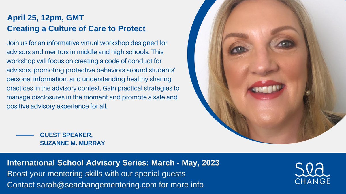 We will see you tomorrow, Tuesday April 25 at 12PM GMT (*1PM London,  8PM Hong Kong,  8AM New York) for our session on how to help #students navigate healthy sharing in #advisory.
There is still time to sign up!👇 
buff.ly/3Tspq9Q