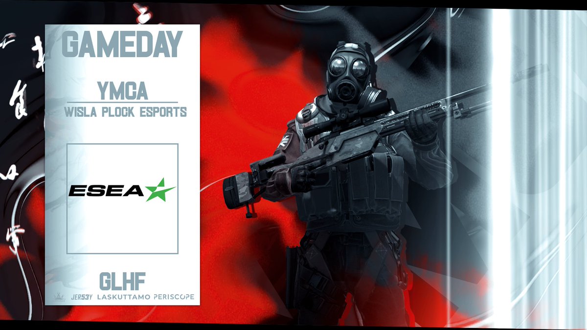 Kohta taas mennään ESEA Main liigassa, kun seuraava matsi on jo nurkan takana!

⏰18.00 
⚔️Wisla Plock Esports
#csgofi #esportsfi #ymcatampere