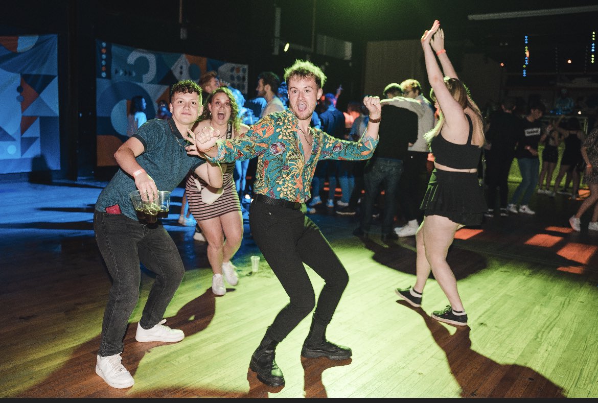 RoehamptonSU's tweet photo. *Did you know this emoji 🕺🏻 was actually invented at BOP from this photo. 

🪩🎉🪩

*Probably https://t.co/UsQQ3okarZ