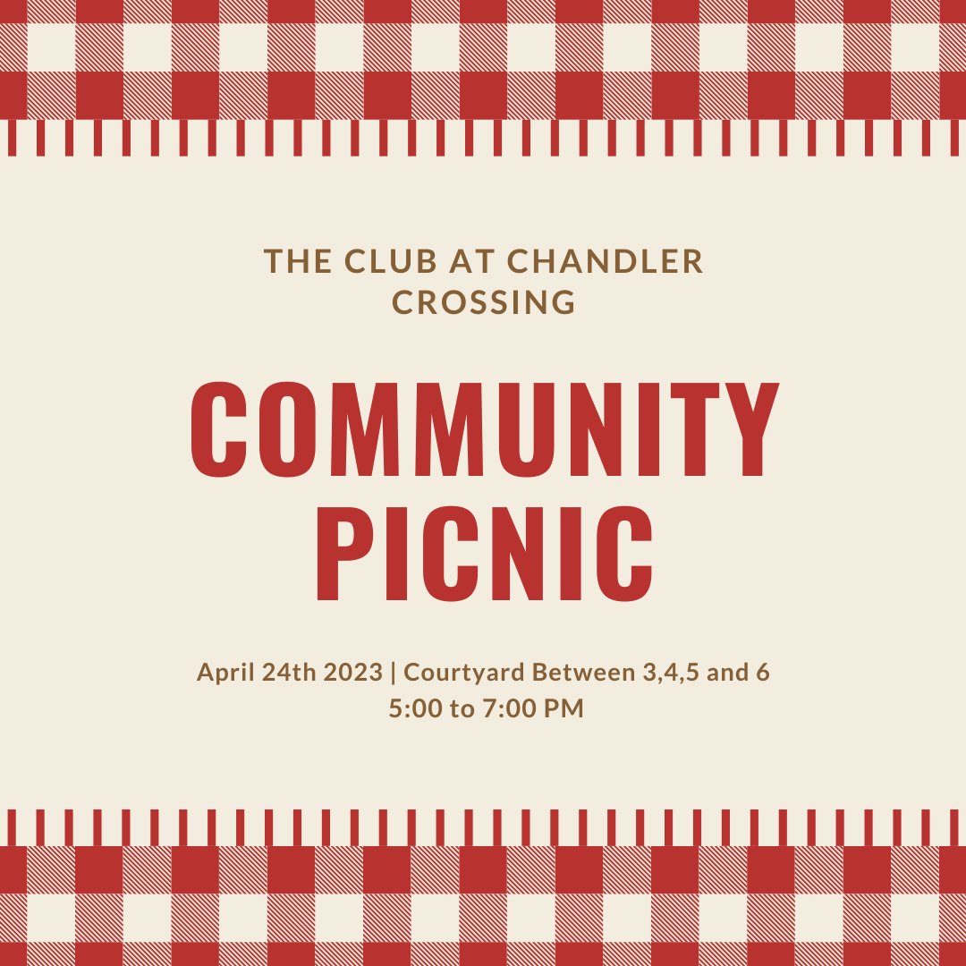 We can't wait to see everyone tonight at the Community Picnic! We will be grilling and food will be served at 5:30!! #clubcommunity #communitypicnic #hopeyourhungry #clubatchandlercrossing #eastlansing #michigan