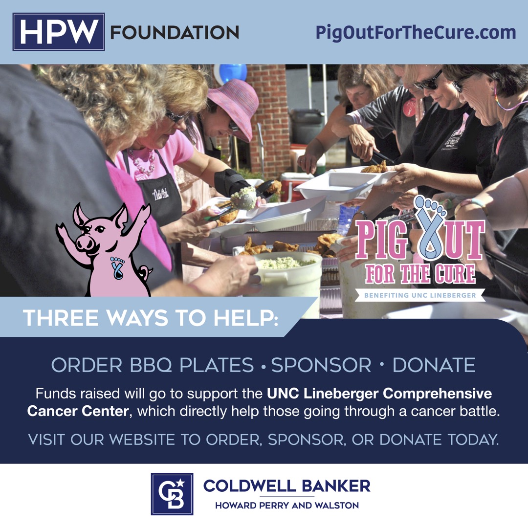 Pig Out for the Cure fundraiser and charity barbecue is back, and it's bigger and better than ever before. Join the cause to benefit <a href="/UNC_Lineberger/">UNC Lineberger</a>'s Mary Anne Long Patient and Family Resource Center through the <a href="/CBHPW/">Coldwell Banker HPW</a> Foundation on May 3! 🐷🧑‍⚕️