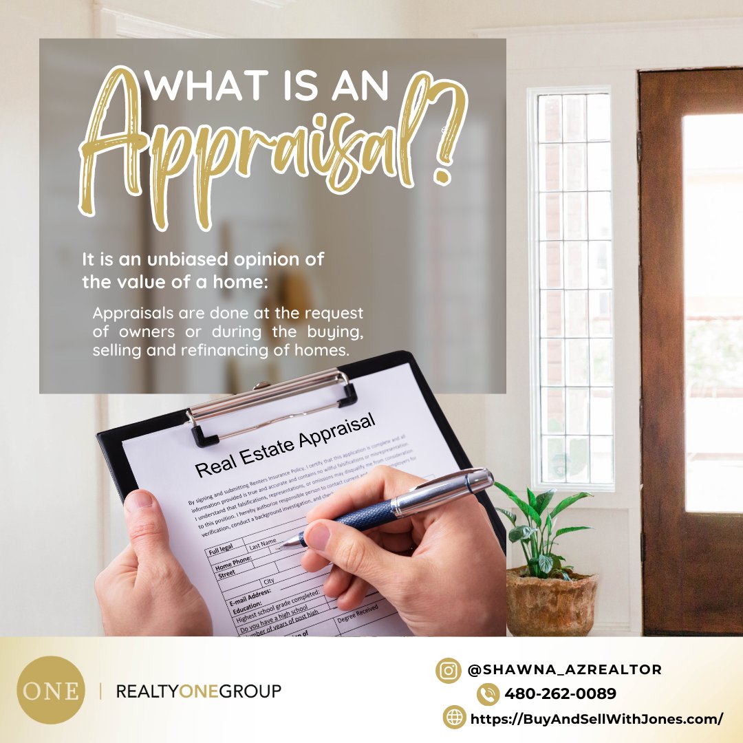 🏠💰📈 Thinking about buying or selling a home? Don't forget to get a home appraisal! This process can help you determine the true value of the property, ensuring you get a fair price. Contact a trusted appraiser today to get started! 📞

#gilbertrealtor #arizonaliving