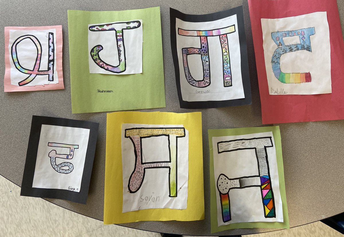 Representing our initials in Punjabi for Sikh Heritage Month. <a href="/DolsonPS/">Dolson Public School</a> 
.
.
.

#grade6 #grade6art #sikhheritagemonth #representation #grade6teacher #grade6classroom #mspersaudsclassroom